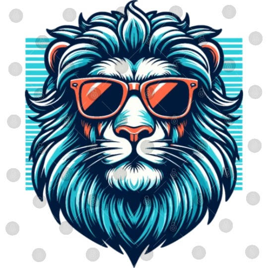 Chill Monarch - Lion with Sunglasses Retro Digital Files