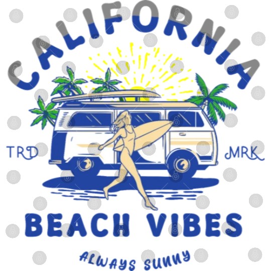 California Beach Vibes Retro Camper Van Digital Files