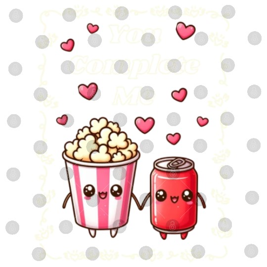You Complete Me a cute kawaii-style popcorn cola Digital Files