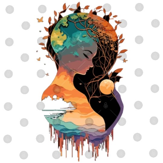 Mother Earth, peace and protect our environment Digital Files