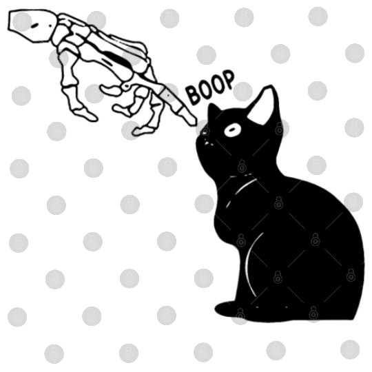 Black Cat Lover Skeleton Hand Boop Digital Files