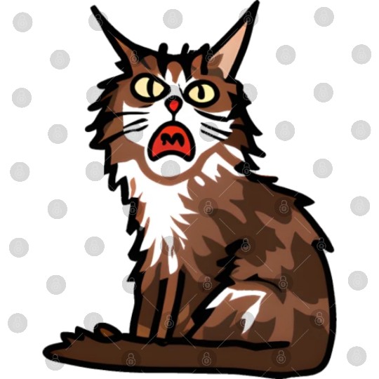 Maine Cat - Grumpy or Surprised Expression Digital Files