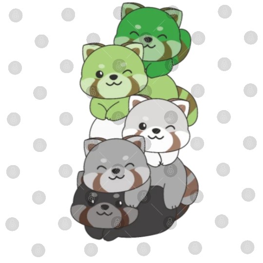 Aromantic Flag Pride Lgbtq Cute Red Panda Pile Digital Files