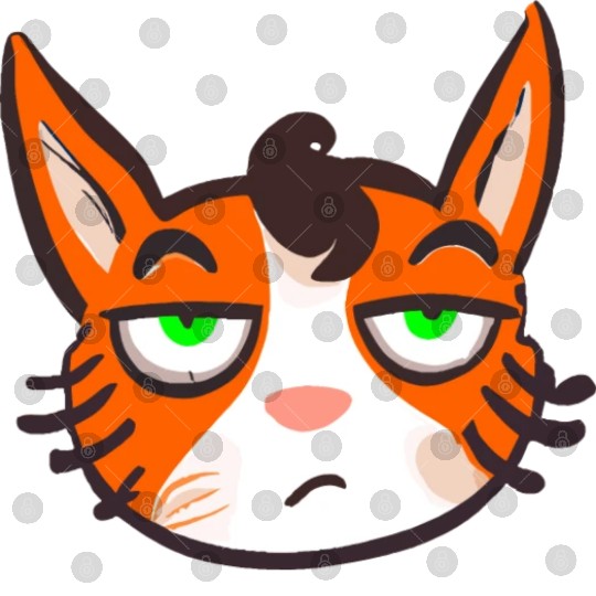 Orange Grumpy Cat Green Eyes Digital Files