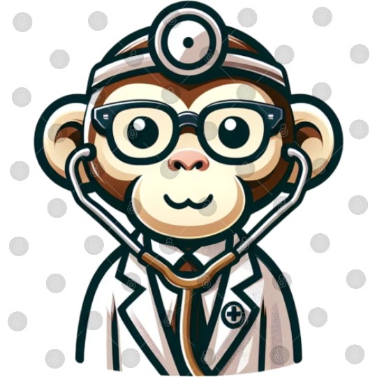 Cute Monkey Doctor Digital Files