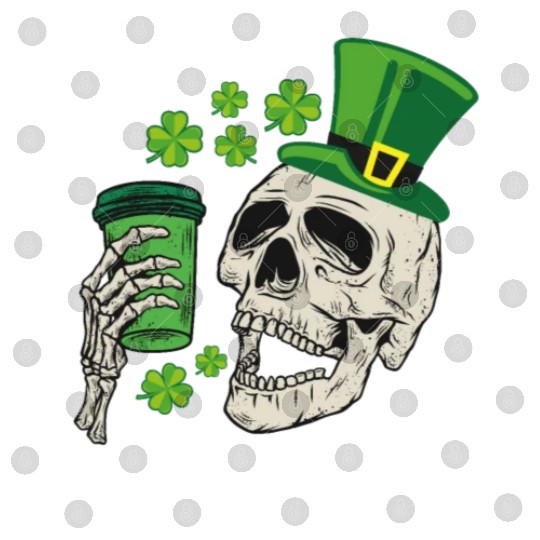 Dead Inside But Feelin' Lucky Skull St Patrick's Digital Files
