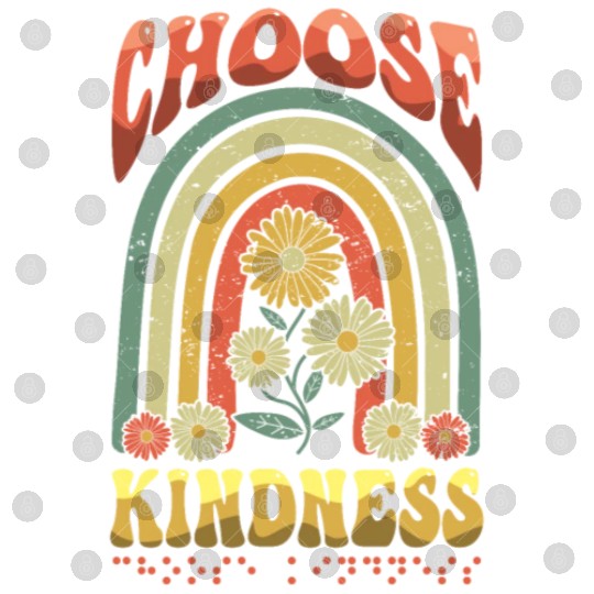 Choose Kindness Braille Alphabet Braille Retro Digital Files