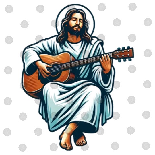 Jesus Playing Guitar Digital Files