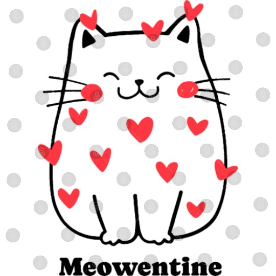 Happy Meowentine's Day Valentine Cat Lover Cute Digital Files