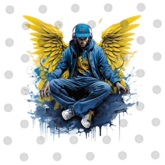 Urban Angel Wings DJ Graphic Stylish Streetwear Digital Files