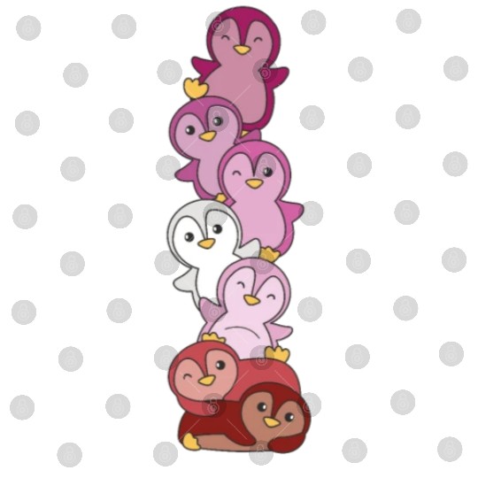 Lipstick Lesbian Flag Pride Lgbtq Cute Penguin Digital Files
