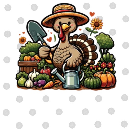 Thanksgiving Garden Turkey Gardener Vegetable Digital Files