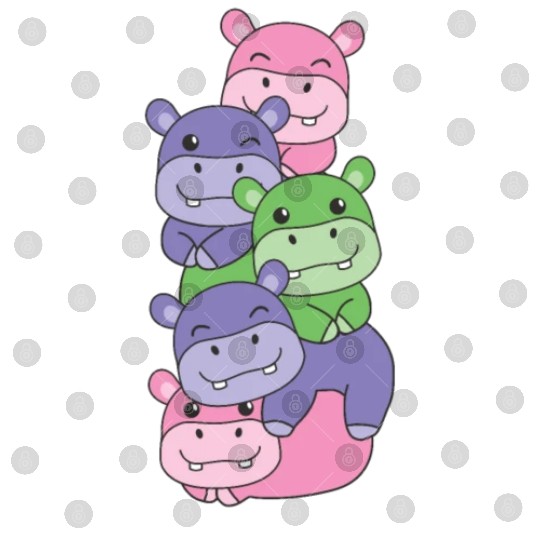 Trigender Flag Pride Lgbtq Cute Hippo Digital Files
