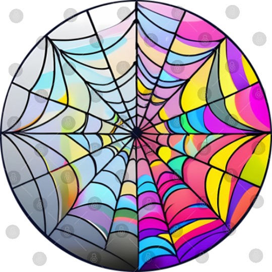 colorful spider web stained glass Digital Files
