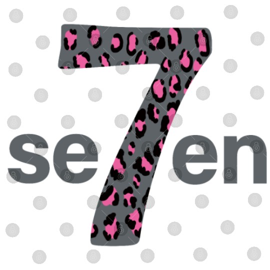 Seven in pink animal print Digital Files