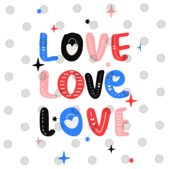 White Red Pink Light Blue Black Bold Valentine Digital Files