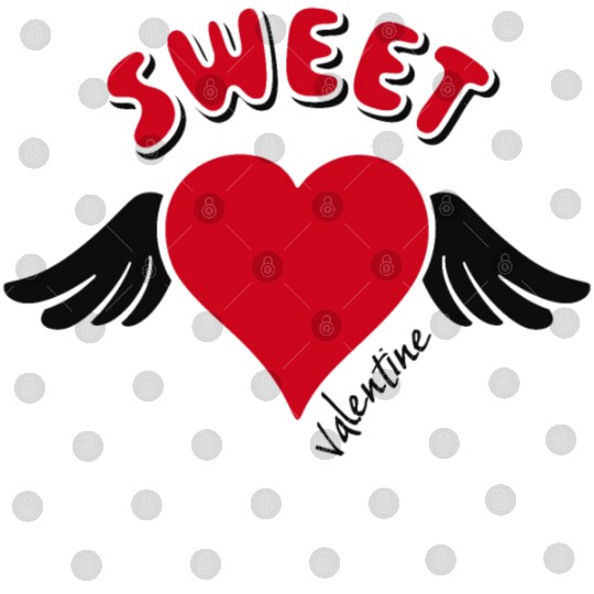 Sweet Valentine Valentine's Day Heart Cupid Wings Digital Files