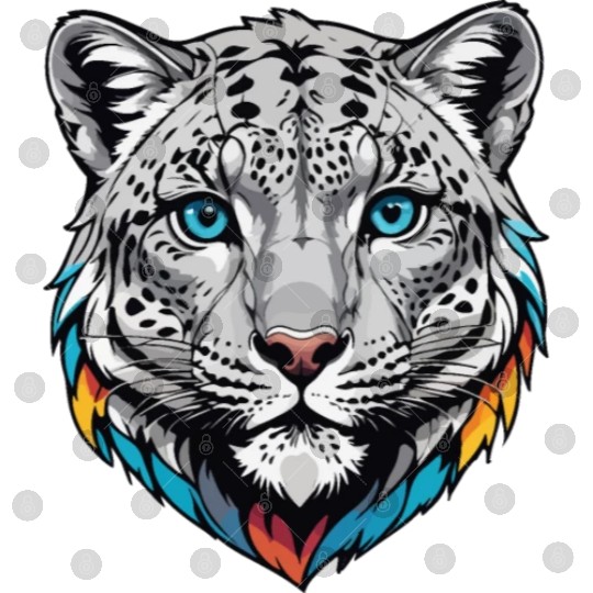 Majestic Snow Leopard Portrait - Exotic Wildlife Digital Files