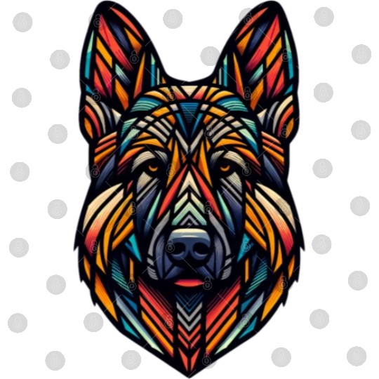 Tribal Fusion German Shepherd Portrait Digital Files