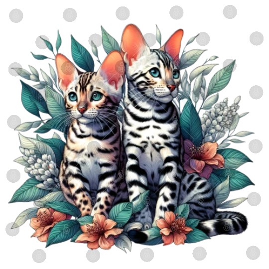 Bengal Kittens Snow Asian Cats Digital Files