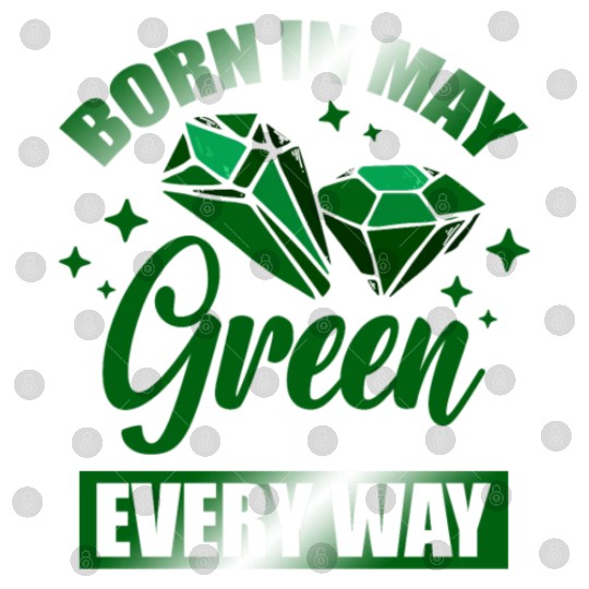 Born In May Green Emerald Birthstone Gemstone Digital Files