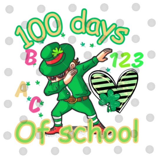 100 days of school kids shamrock dubbing Digital Files