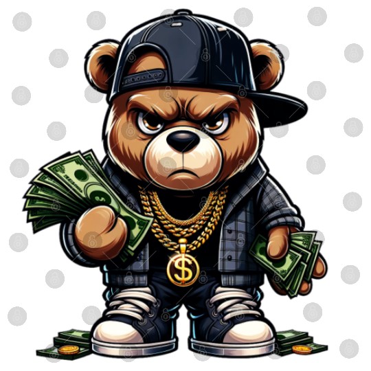 teddy bear with money Digital Files