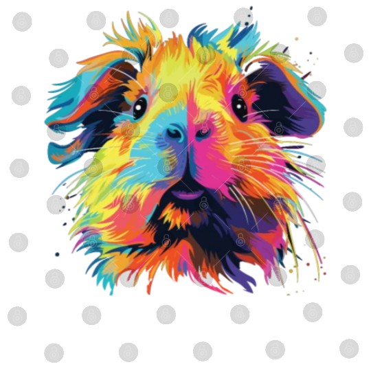 Watercolor Colorful Guinea Pig Colorful Digital Files