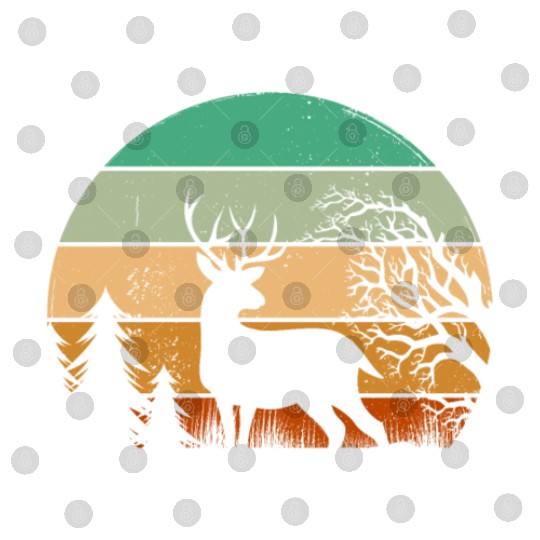 Serene Deer Twilight Forest Silhouette Digital Files