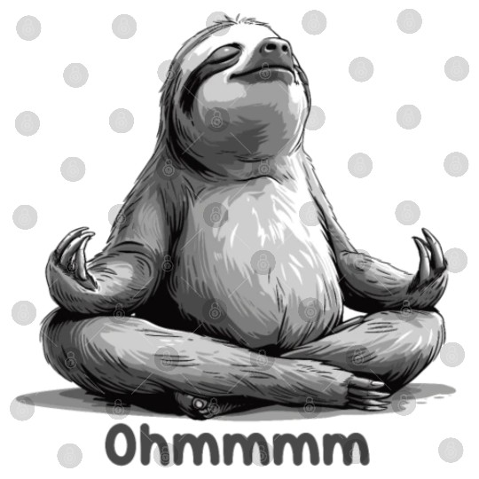 Yoga Sloth Relaxation Chill Chilling Meditation Digital Files
