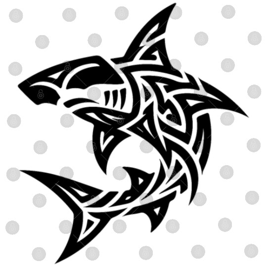Tribal Hammerhead Shark Style Diver Fan Tattoo Digital Files