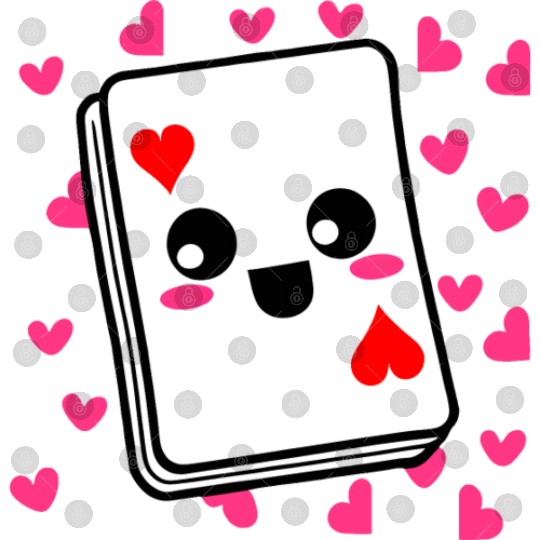 Kawaii Playing Card Hearts Digital Files