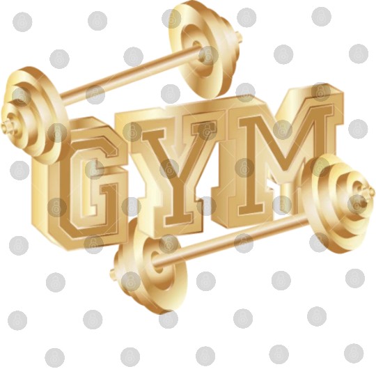 gold dumbbell typography for gym enthusiasts Digital Files