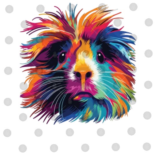 Watercolor Colorful Guinea Pig Colorful Digital Files