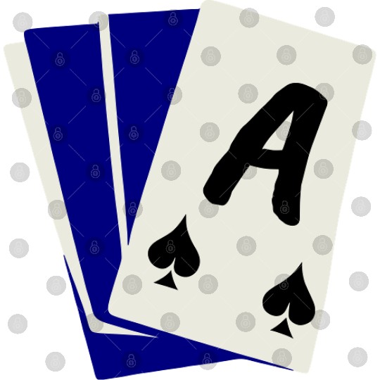 Playing Card Hand, Ace Showing 3 Color Vector Digital Files