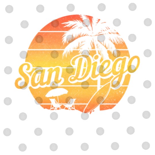 San Diego California Surfer Souvenir Digital Files