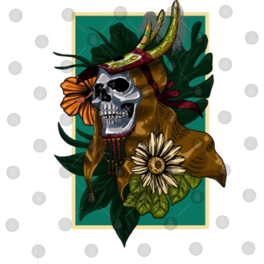 SKULL WITH TRADITIONAL DANCE (CACI) CLOTINH Digital Files