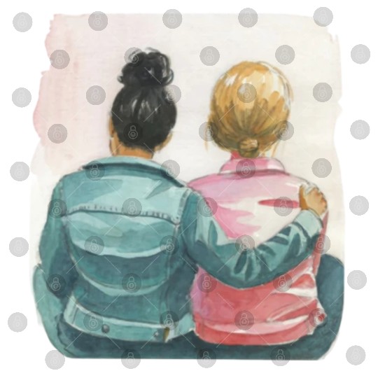 Watercolor Lesbian Couple Digital Files