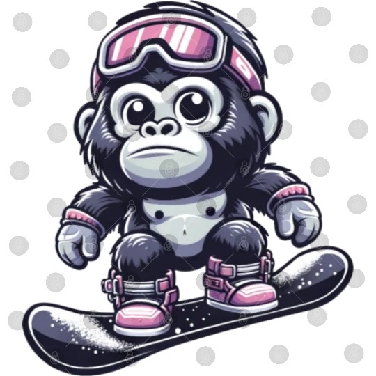 Monkey Gorilla Chimpanzee Ski Vacation Skier Digital Files