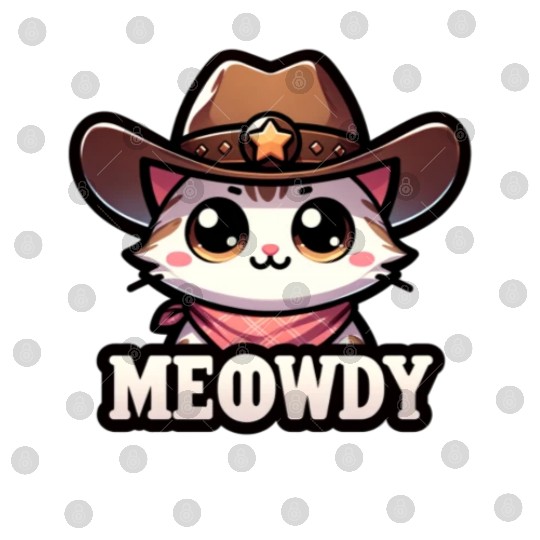 Cute Meowdy Cat Cowboy Pun Digital Files