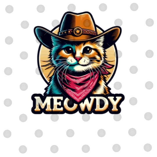 Cute Meowdy Cat Cowboy Pun Digital Files