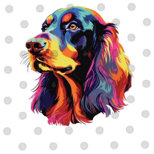 Watercolor Colorful Gordon Setter Digital Files