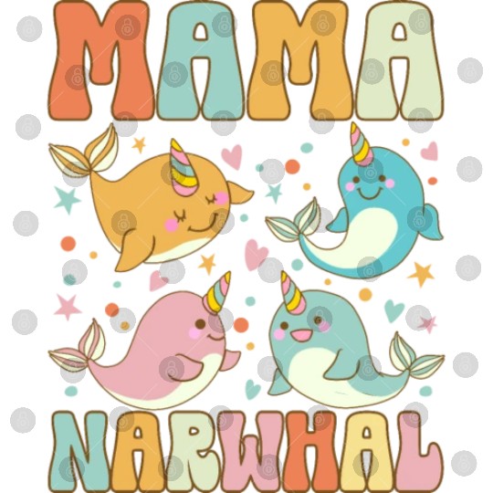 Groovy Narwhal Mom Narwhal Lover Digital Files