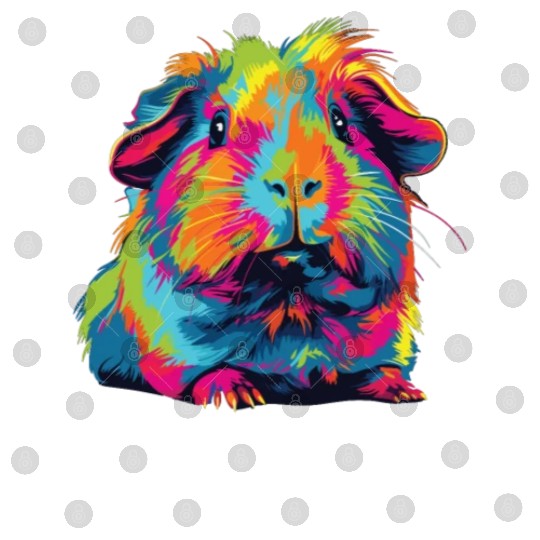 Watercolor Colorful Guinea Pig Colorful Digital Files
