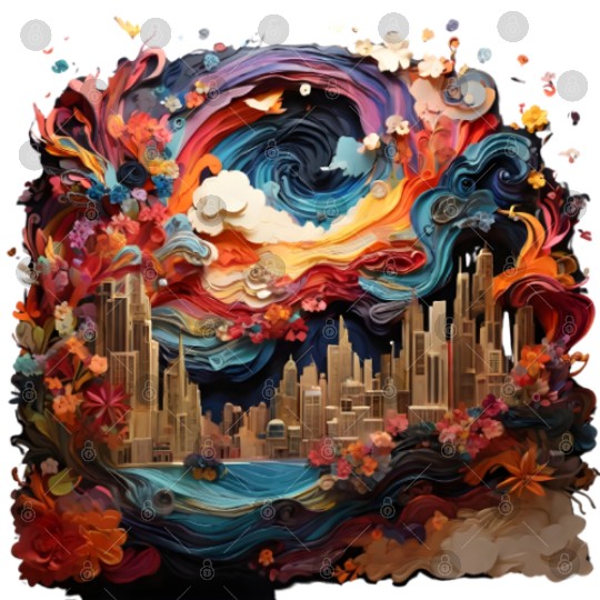 Artstation, starry night colorful Digital Files