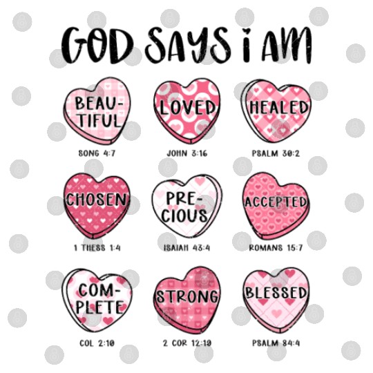 God Says I Am Valentine Candy Hearts Digital Files