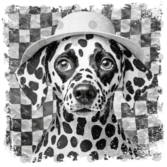 funny Dalmatian with hat Digital Files