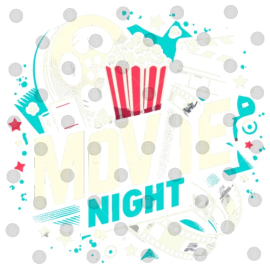 Movie Night Popcorn Film Theatre Cinema Ticket Digital Files