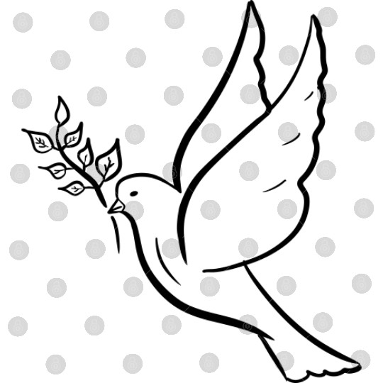 Dove of peace with olive branch drawing Hand drawn Digital Files
