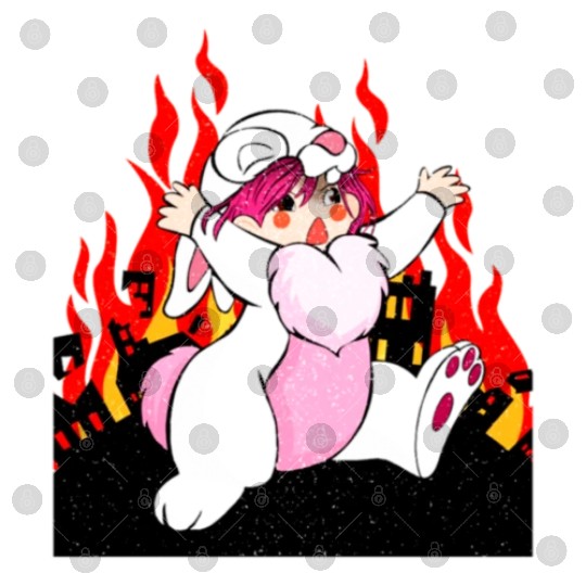 Easter Rabbit Running From The Burning City Digital Files